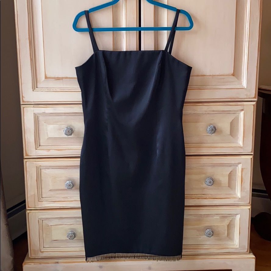 Black Beaded Fringe Dress